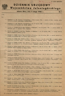 Dziennik Urzędowy Województwa Jeleniogórskiego, 1986, nr 1