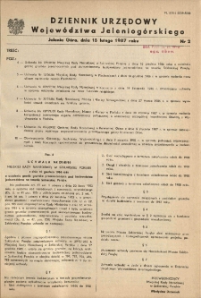 Dziennik Urzędowy Województwa Jeleniogórskiego, 1987, nr 2