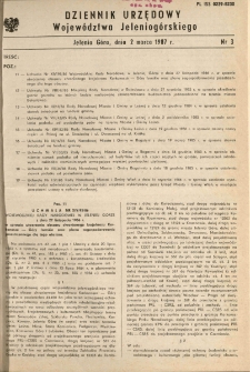 Dziennik Urzędowy Województwa Jeleniogórskiego, 1987, nr 3