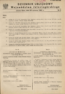 Dziennik Urzędowy Wojew&oacute;dztwa Jeleniog&oacute;rskiego, 1987, nr 5
