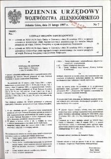 Dziennik Urzędowy Województwa Jeleniogórskiego, 1997, nr 7
