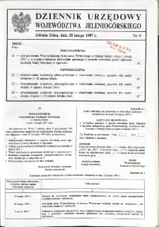Dziennik Urzędowy Województwa Jeleniogórskiego, 1997, nr 9