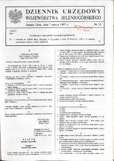Dziennik Urzędowy Województwa Jeleniogórskiego, 1997, nr 12