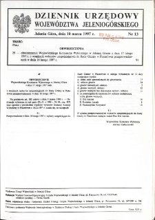 Dziennik Urzędowy Województwa Jeleniogórskiego, 1997, nr 13