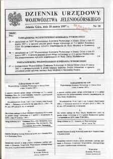 Dziennik Urzędowy Województwa Jeleniogórskiego, 1997, nr 18