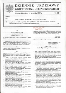 Dziennik Urzędowy Województwa Jeleniogórskiego, 1997, nr 22