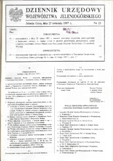 Dziennik Urzędowy Województwa Jeleniogórskiego, 1997, nr 23
