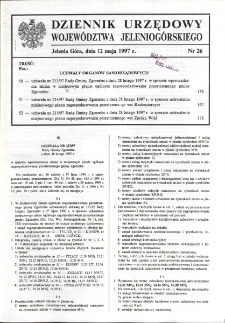 Dziennik Urzędowy Województwa Jeleniogórskiego, 1997, nr 26