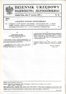 Dziennik Urzędowy Województwa Jeleniogórskiego, 1997, nr 36