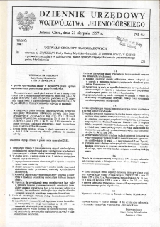 Dziennik Urzędowy Województwa Jeleniogórskiego, 1997, nr 43