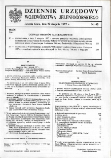 Dziennik Urzędowy Województwa Jeleniogórskiego, 1997, nr 45
