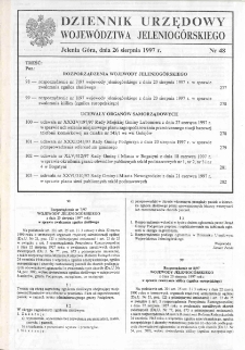 Dziennik Urzędowy Województwa Jeleniogórskiego, 1997, nr 48
