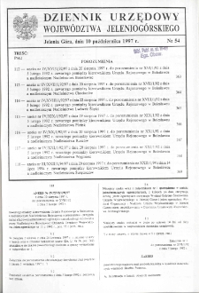 Dziennik Urzędowy Województwa Jeleniogórskiego, 1997, nr 54