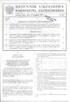 Dziennik Urzędowy Województwa Jeleniogórskiego, 1997, nr 65