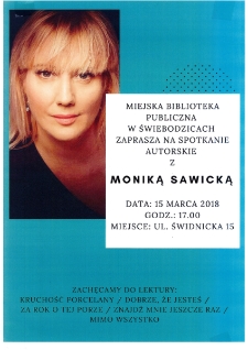 Spotkanie autorskie z Moniką Sawicką [Dokument życia społecznego]