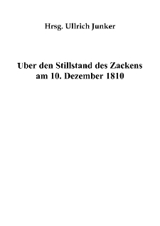 Über den Stillstand des Zackens am 10. Dezember 1810 [Dokument elektroniczny]