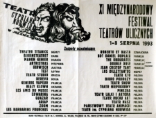 XI Międzynarodowy Festiwal Teatrów Ulicznych - afisz [Dokument życia społecznego]