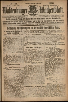 Waldenburger Wochenblatt, Jg. 62, 1916, nr 151