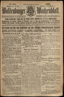 Waldenburger Wochenblatt, Jg. 62, 1916, nr 172