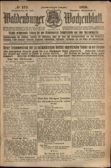 Waldenburger Wochenblatt, Jg. 62, 1916, nr 173