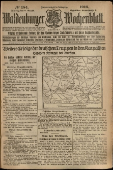 Waldenburger Wochenblatt, Jg. 62, 1916, nr 184