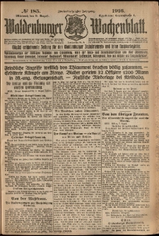 Waldenburger Wochenblatt, Jg. 62, 1916, nr 185