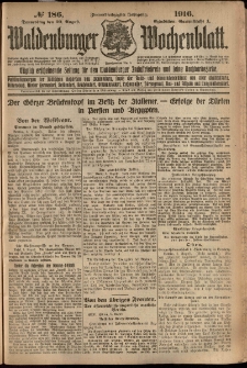 Waldenburger Wochenblatt, Jg. 62, 1916, nr 186