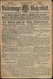 Waldenburger Wochenblatt, Jg. 62, 1916, nr 191