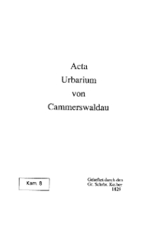 Acta Urbarium von Cammerswaldau [Dokument elektroniczny]