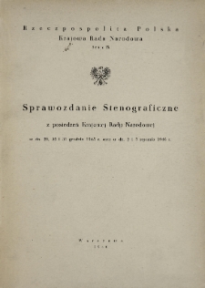 Sprawozdanie stenograficzne z posiedzeń Krajowej Rady Narodowej w dn. 29, 30 i 31 grudnia 1945 r. oraz w dn. 2 i 3 stycznia 1946 r. Sesja 9