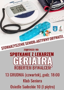 Spotkanie z lekarzem geriatrą - plakat [Dokument życia społecznego]