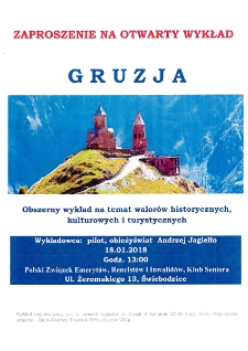 Gruzja : wykładowca, pilot, obieżyświat Andrzej Jagiełło - plakat [Dokument życia społecznego]