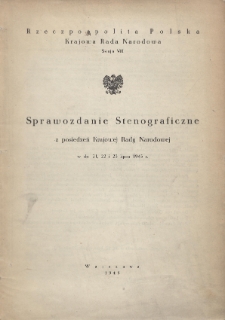 Sprawozdanie stenograficzne z posiedzeń Krajowej Rady Narodowej w dn. 21, 22 i 23 lipca 1945 r. Sesja 8