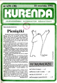 Kurenda : jeleniog&oacute;rski informator oświatowy, 1991, nr 6 (30)