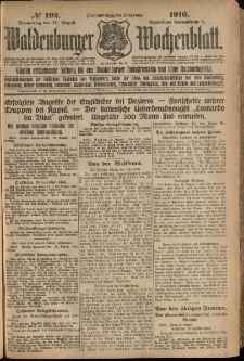 Waldenburger Wochenblatt, Jg. 62, 1916, nr 192