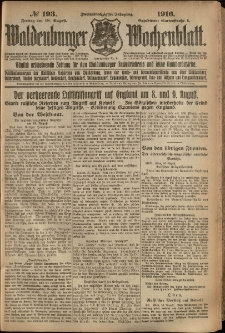 Waldenburger Wochenblatt, Jg. 62, 1916, nr 193