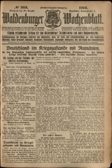 Waldenburger Wochenblatt, Jg. 62, 1916, nr 203