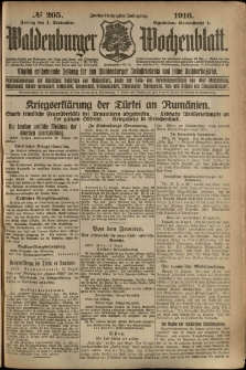 Waldenburger Wochenblatt, Jg. 62, 1916, nr 205