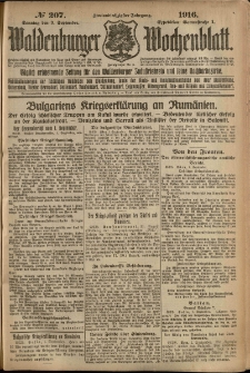 Waldenburger Wochenblatt, Jg. 62, 1916, nr 207