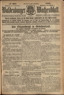Waldenburger Wochenblatt, Jg. 62, 1916, nr 208