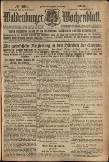 Waldenburger Wochenblatt, Jg. 62, 1916, nr 209