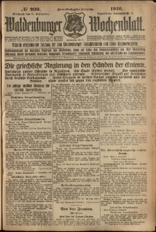 Waldenburger Wochenblatt, Jg. 62, 1916, nr 209