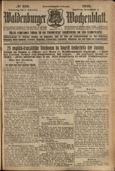 Waldenburger Wochenblatt, Jg. 62, 1916, nr 210
