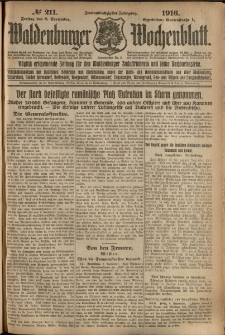 Waldenburger Wochenblatt, Jg. 62, 1916, nr 211