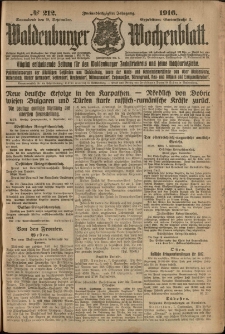 Waldenburger Wochenblatt, Jg. 62, 1916, nr 212