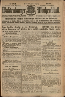 Waldenburger Wochenblatt, Jg. 62, 1916, nr 212