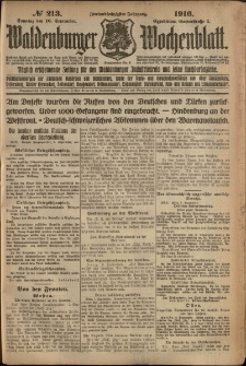Waldenburger Wochenblatt, Jg. 62, 1916, nr 213