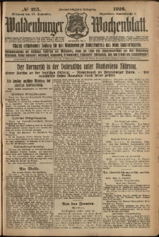 Waldenburger Wochenblatt, Jg. 62, 1916, nr 215