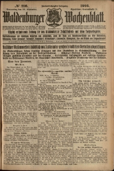 Waldenburger Wochenblatt, Jg. 62, 1916, nr 216