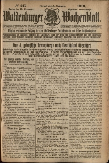 Waldenburger Wochenblatt, Jg. 62, 1916, nr 217